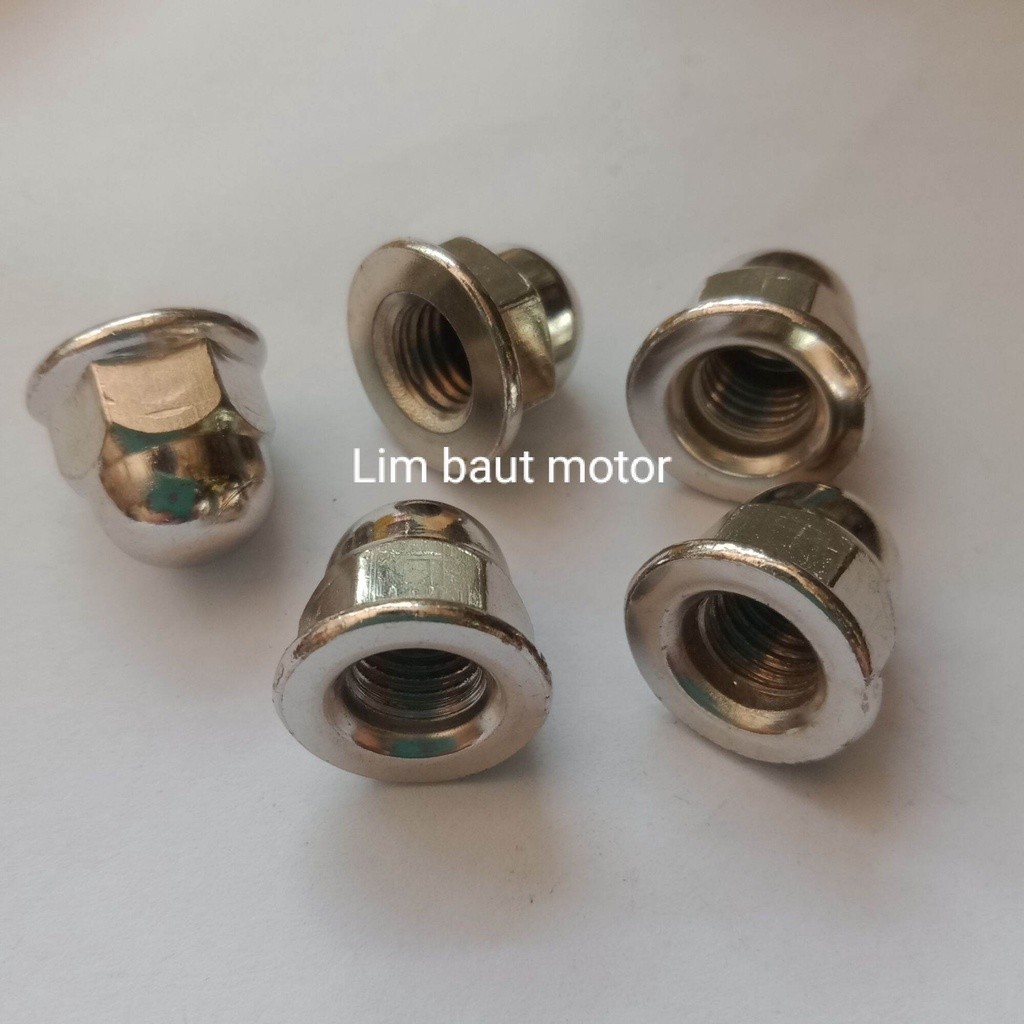Lim Baut Motor mur topi 10 / 6mm pendek ( 5 biji )