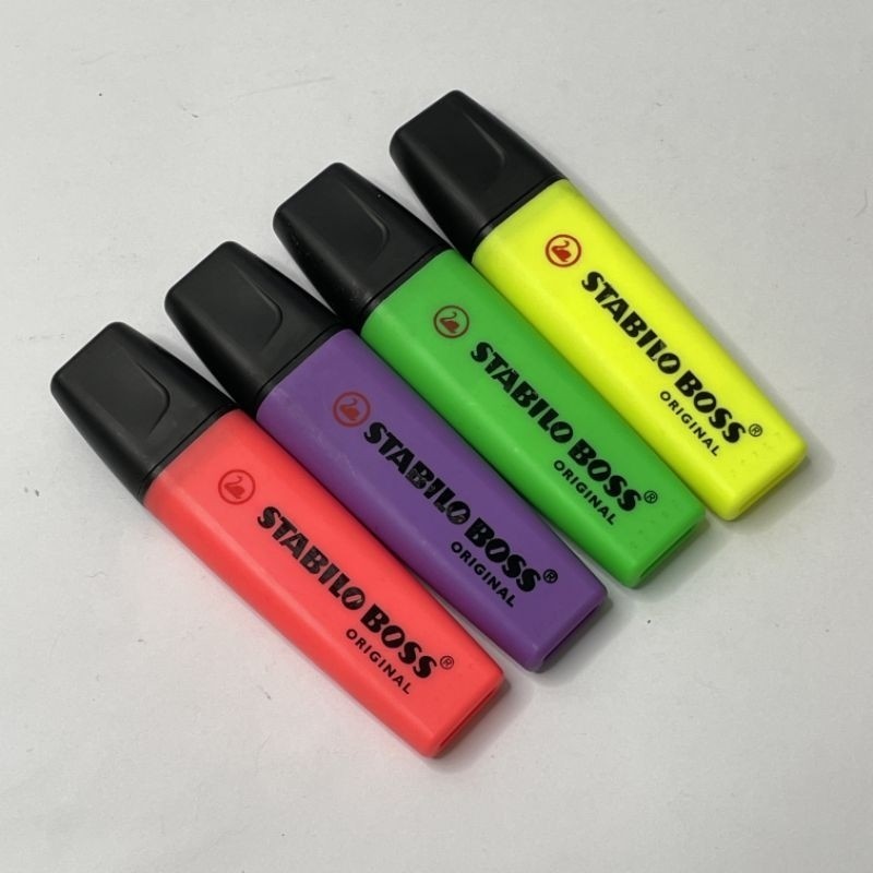 stabilo boss original kuning hijau ungu orange - ABO