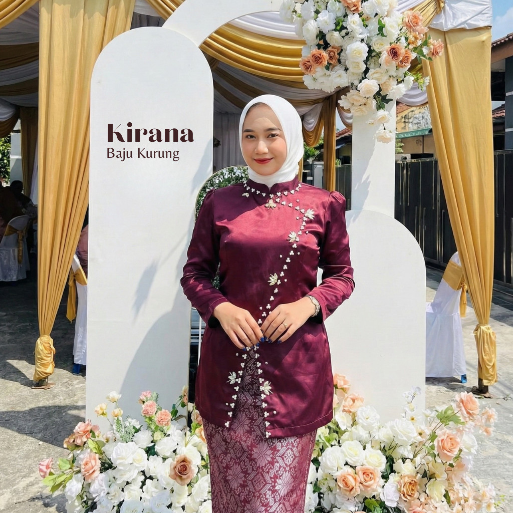 TERBARU Setelan Baju Kurung Melayu Wanita Modern  Baju Kurung Melayu Malaysia Kekinian Dress Wanita 
