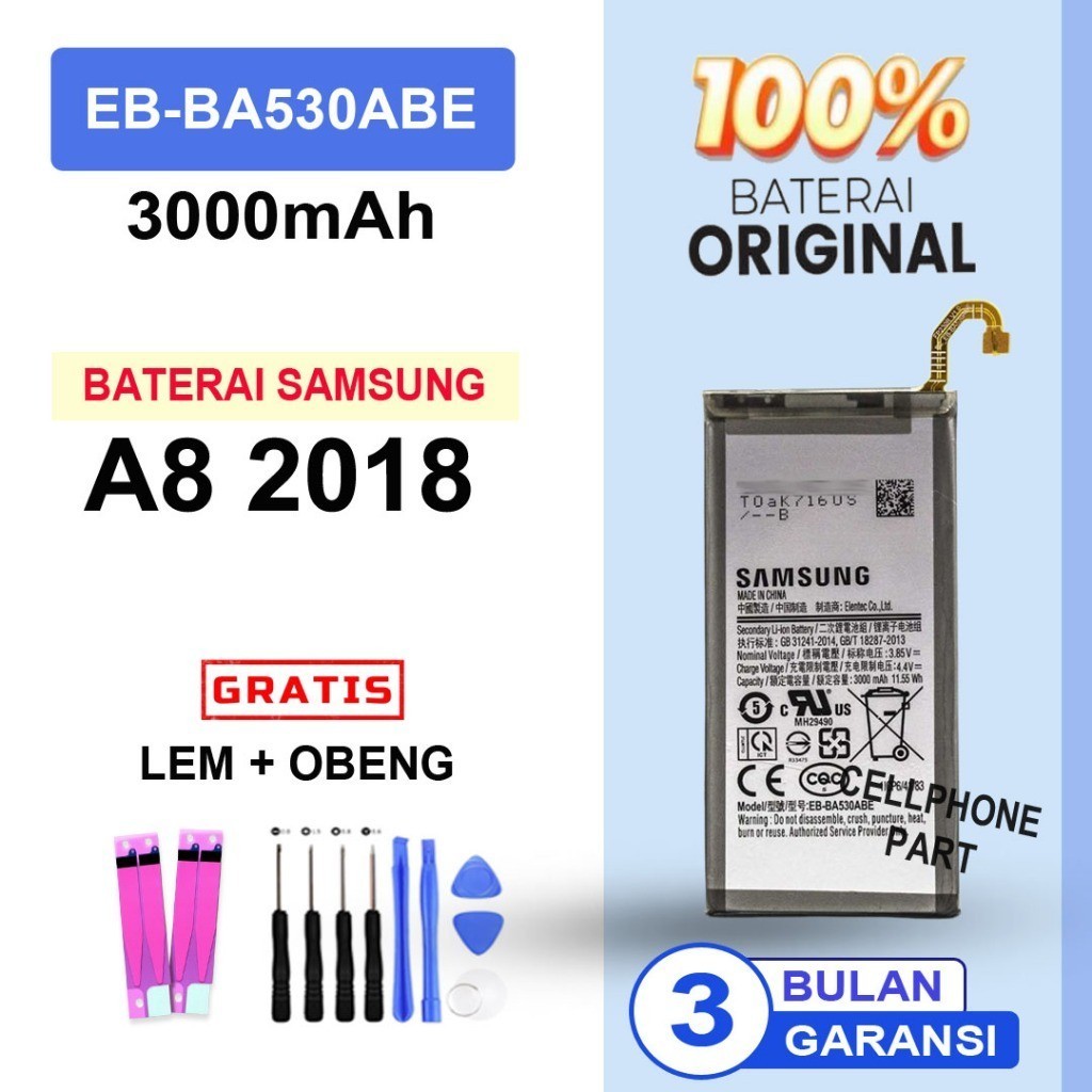 Baterai EB-BA530ABE FOR SAMSUNG A8 2018 A530 - Batre Batrai Batray Batere Battery Batteray Btr Batt