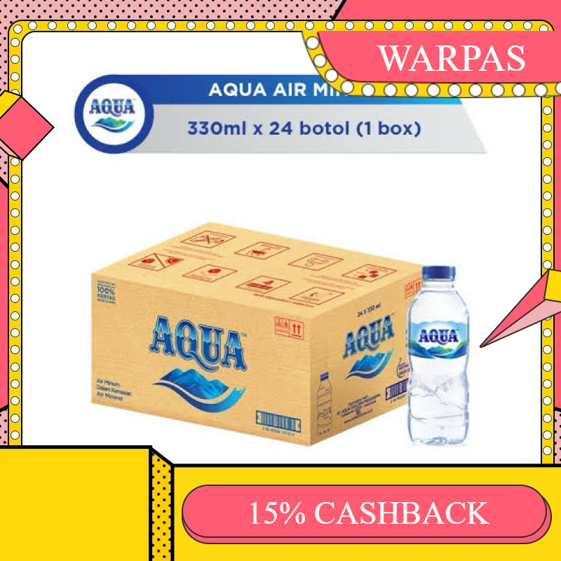 WARPAS aqua botol 330ml/aqua kemasan 330ml/air aqua 330ml/aqua 330ml