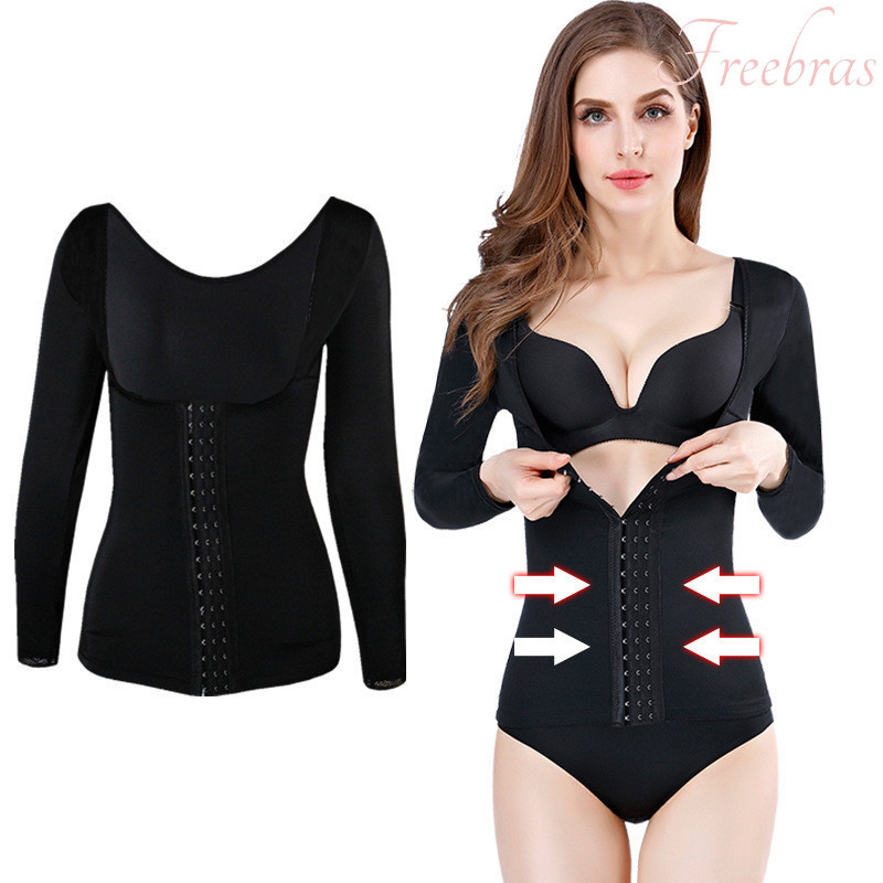 FREEBRAS Lengan Panjang Munafie Korset Pelangsingkorset Perut Wanita Shapewear Corset Pelangsing Per