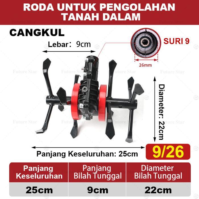 PENGGEMBUR TANAH MESIN RUMPUT Mini Tiller  Head / Cultivator Attachment Kit / Alat Penggembur Tanah 