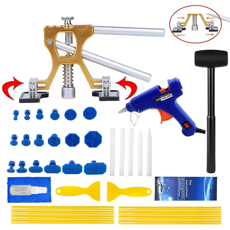 Auto Body Dent Repair Kit Car Dent Puller With Golden Dent Puller For Auto Body Dent Removal Minor D