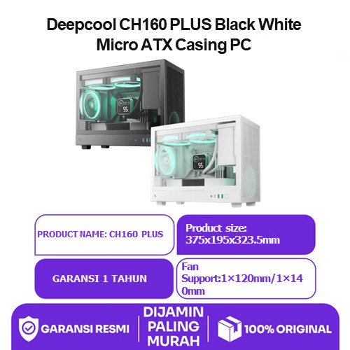 Deepcool Ch160 Plus Black White Micro Atx Casing Pc