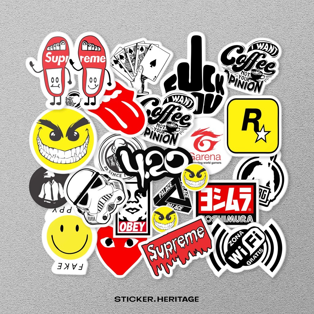 STIKER PACK LOGO BRAND LOGO SUPREME, NASA, stiker pack stiker helm stiker motor stiker aesthetic sti