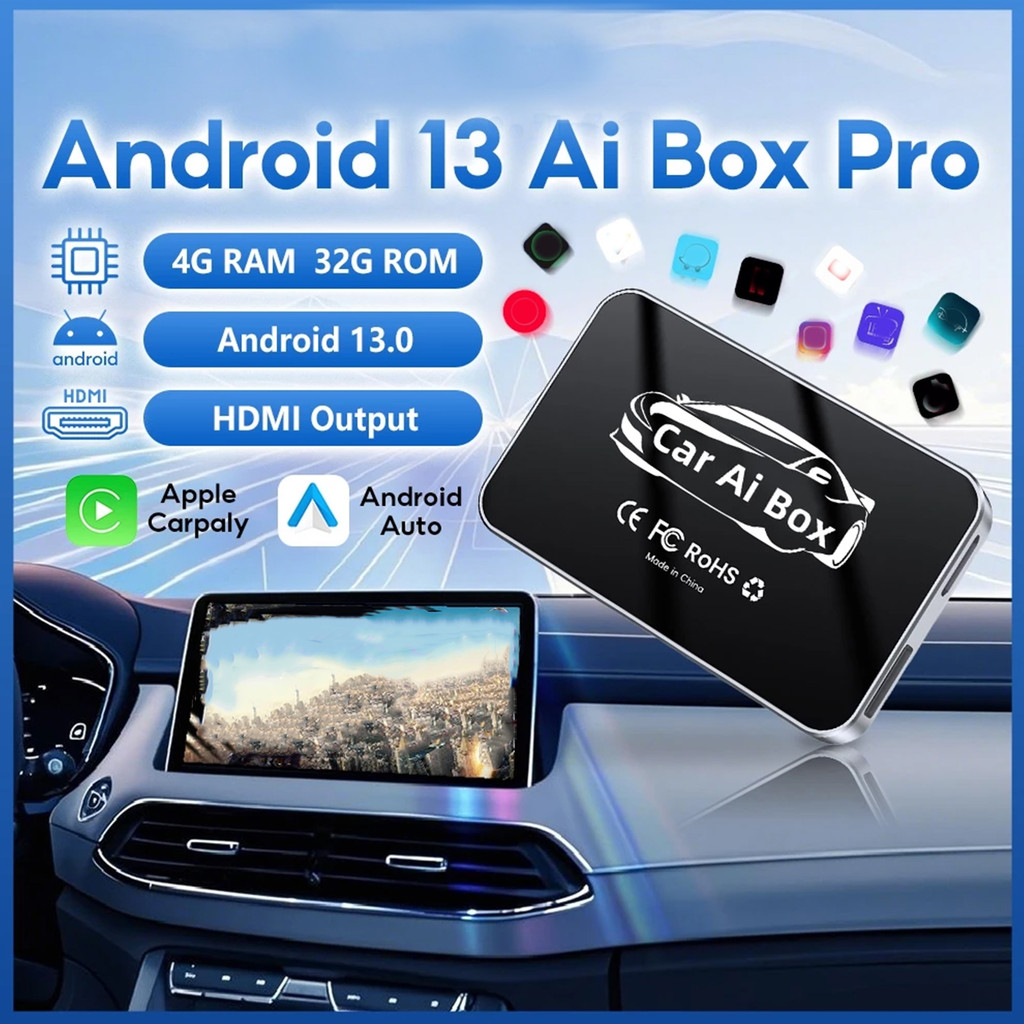 Kotak/Adaptor Android Auto Carplay Nirkabel Smart Box Konversi Kabel ke Nirkabel Auto Connect Plug &