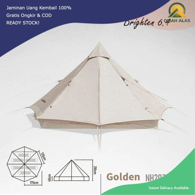 TENDA GLAMPING COTTON PYRAMID BRIGHTEN 6.4 NATUREHIKE NH20ZP004