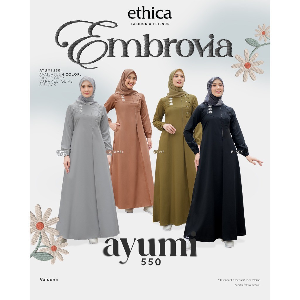 Ethica | Ayumi 550 Gamis Wanita Bordir Daily Terbaru