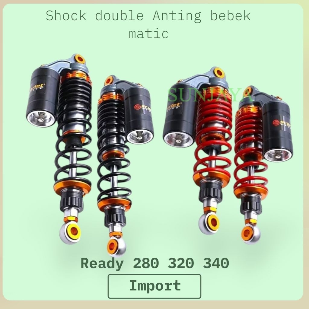 Shockbreaker SHOCK SCARLET RACING 8923 TYPE GT-SERIES DOUBLE TABUNG ATAS 280MM 340MM 360MM KHUSUS MO