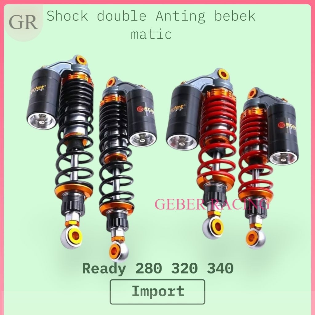 Shockbreaker SHOCK SCARLET RACING 8923 TYPE GT-SERIES DOUBLE TABUNG ATAS 280MM 340MM 360MM KHUSUS MO