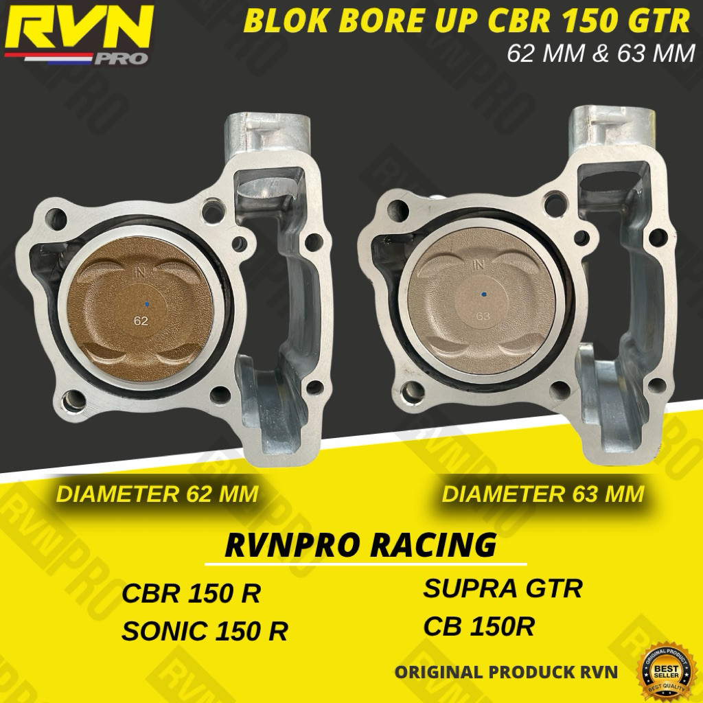 BLOK SEHER BORE UP RACING BOREUP K56 CBR 150R NEW SONIC 150 R CB 150R NEW SUPRA GTR 150 62 63 MM 62M