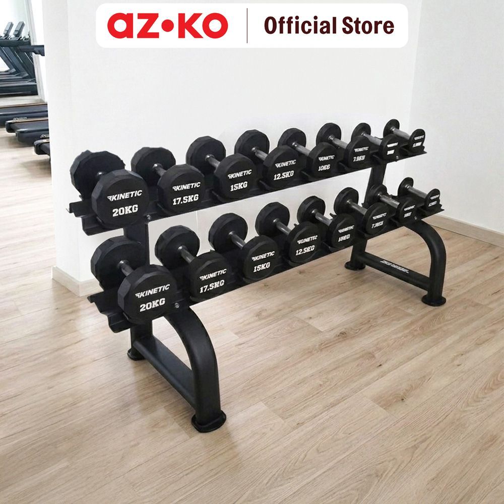 AZKO Kinetic Rak Dumbbell 8 Pair - Abu-Abu Tempat Simpan Alat Gym Barbel Organizer Besi Perlengkapan