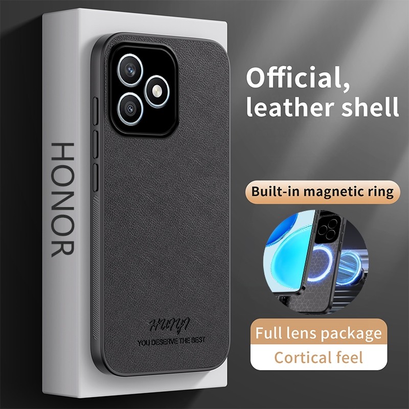 Casing Kulit untuk Honor X8D HonorX8D X8 D X 8D Casing Magnet Bawaan Anti Sidik Jari Penutup Bumper 