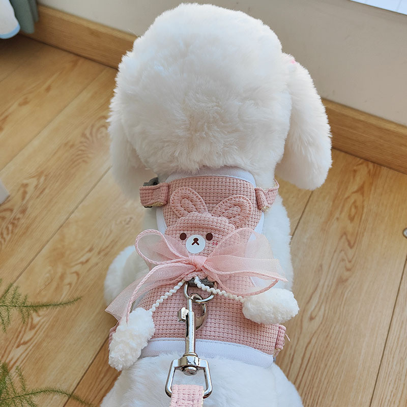 [Pet Wardrobe] tali anjing, rompi anjing kecil, tali dada, tali anjing teddy, rantai anjing