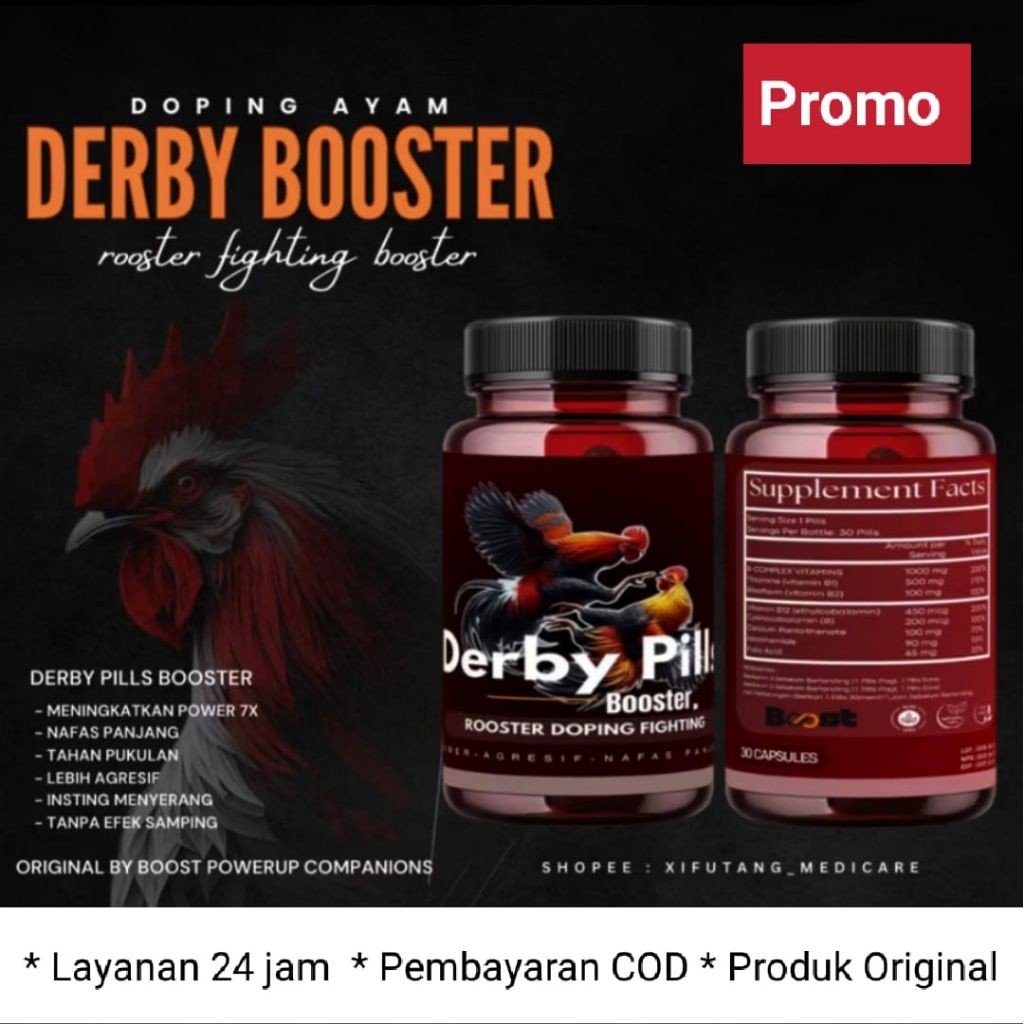 DERBY PILLS BOOSTER ORIGINAL DOPING VITAMIN AYAM ADUAN PETARUNG BANGKOK SAIGON PAKOY IMPORT THAILAND