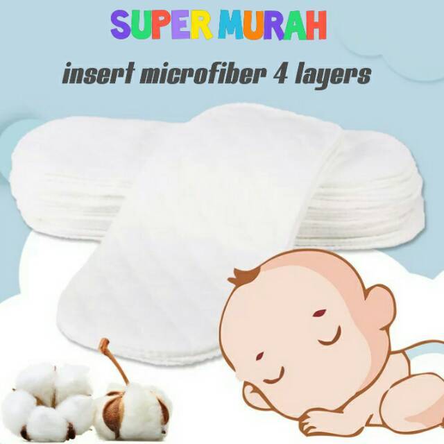 Insert Clodi 4 Layer Bahan Microfiber / Handuk
