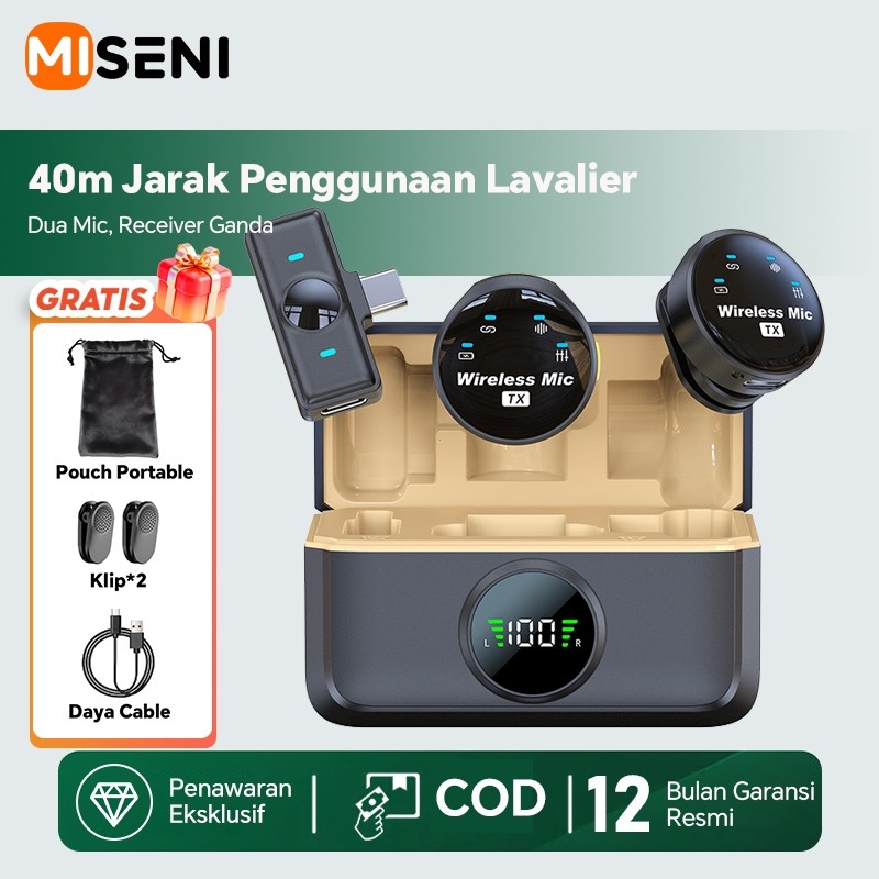 MISENI Q8 Mic Kecil Jepit Clip on Mic Hp Magnet Wireless Untuk Android Iphone Portable Lavalier Micr