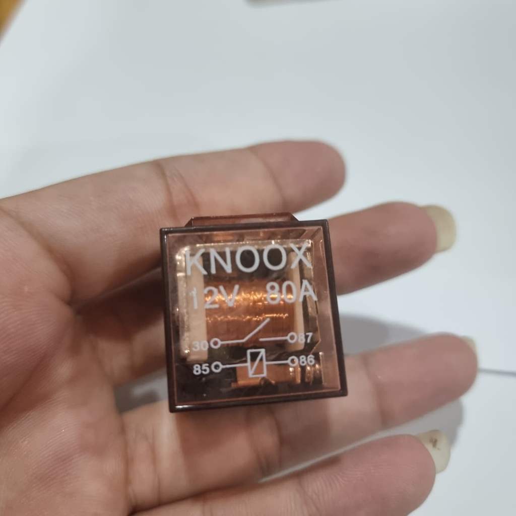 RELAY MOTOR TRANSPARAN { KNOOX} RELAY TERMURAH RELAY MOTOR 4 KAKI 12V 80A COD