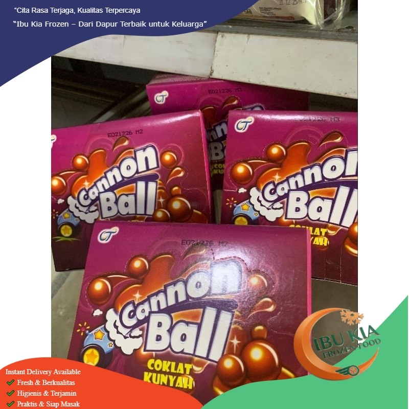 Cannon Ball 24 x 5.4gr Permen Bola Asam Manis Candy Mini Pack Grosir Jajanan Anak
