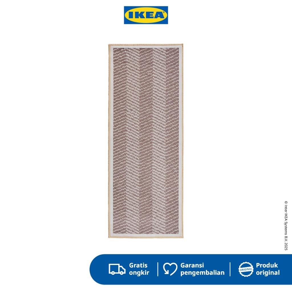 IKEA SHUFU Karpet / Keset Dapur Panjang Anti Slip Multifungsi Floor Mat Krem Bergaris 45x120cm