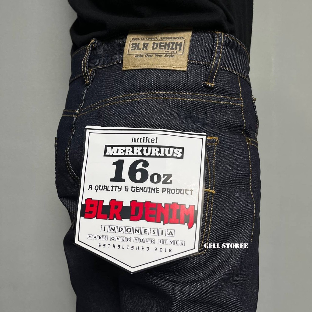 PROMO BLR DENIM - Celana Denim 16oz Selvedge Accent Sanforized Black indigo Artikel Markurius