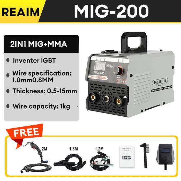 FLOWLAB REAIM Mesin Las 3-IN-1 Welding Inverter MIG/MMA/TIG 120A Mesin Las Mig Tanpa Gas Mesin trafo