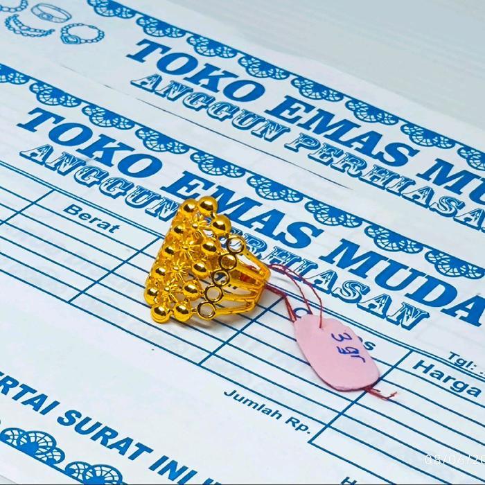 Cincin Emas Asli 2gram Kadar 875 Model Janja Ada Surat