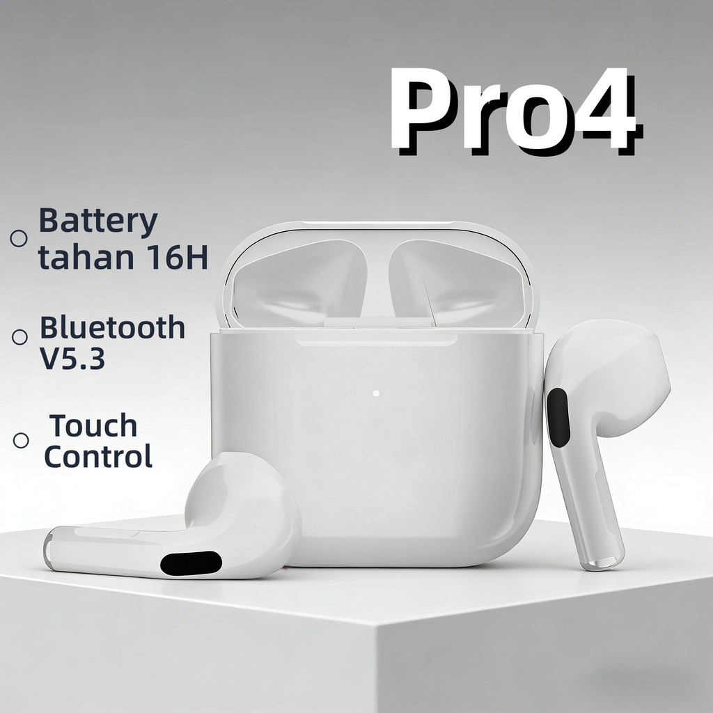 Headset Bluetooth Pro4  True Wireless Bluetooth Headset V5.3 TWS Earphone Mini Earbuds