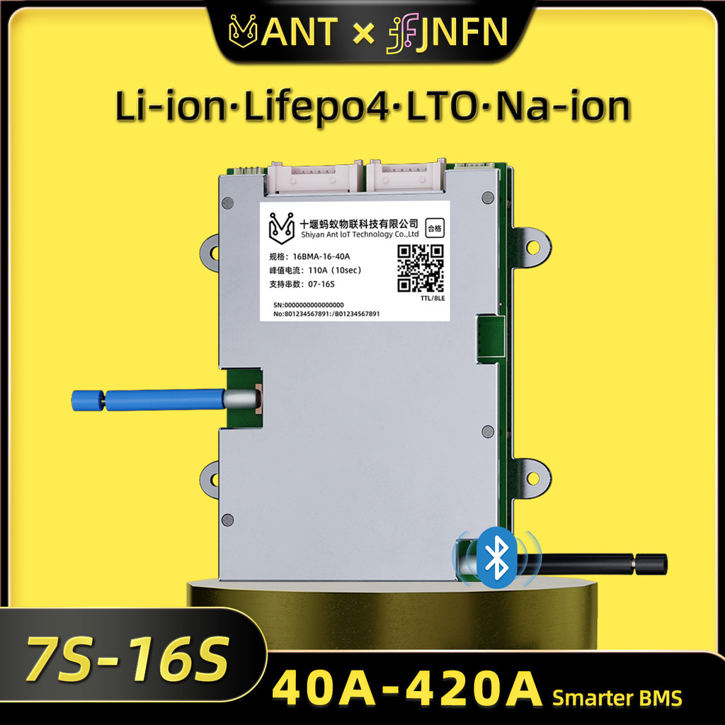 ANT Smart BMS 7S-16S 48V 60V Lifepo4 BMS 10S 36V 40A Li-ion BMS 80A 420A for E-bike E-motorcycles wi