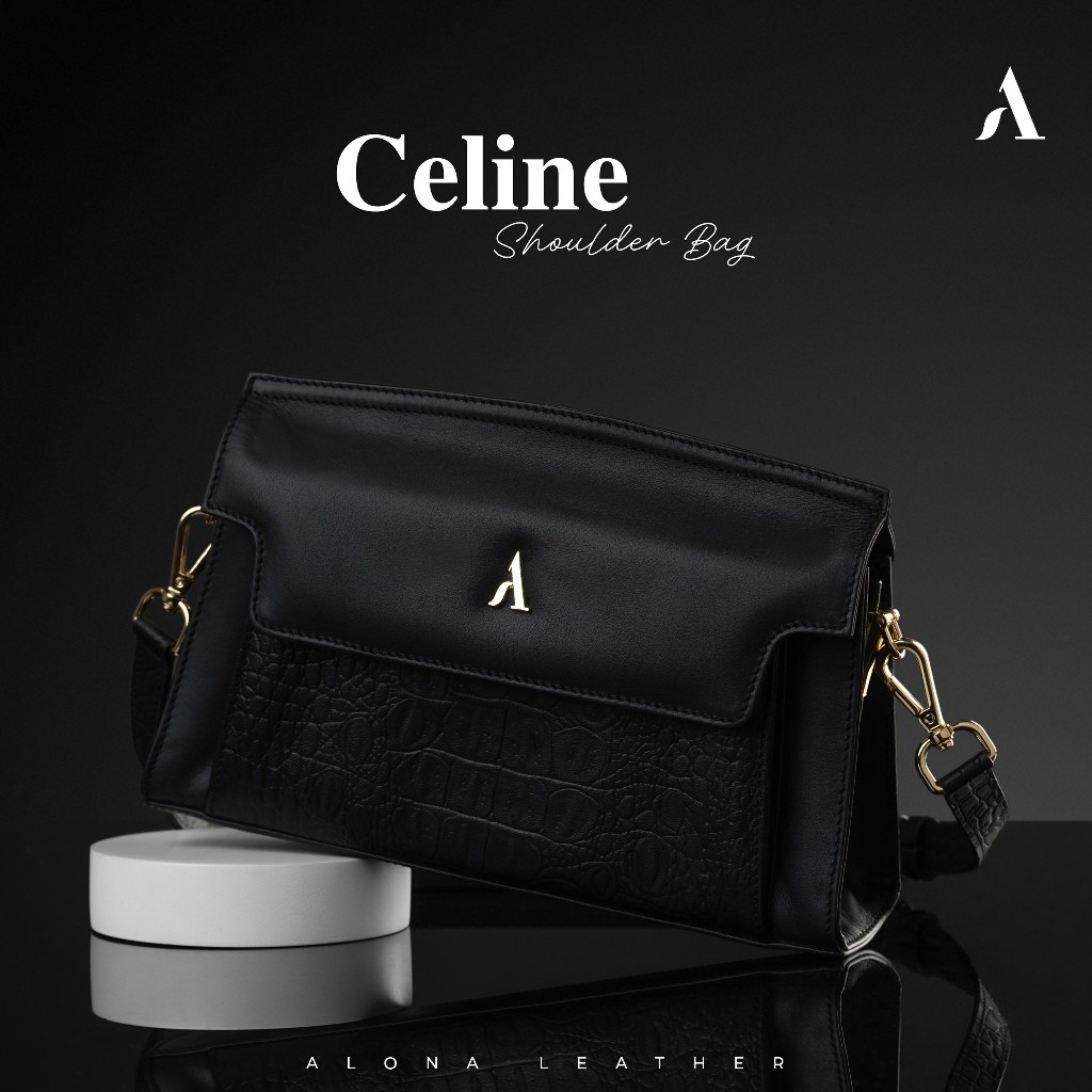 Alona Leather Celine Shoulder Bag - Tas Selempang Bahu Wanita Kulit Sapi Asli