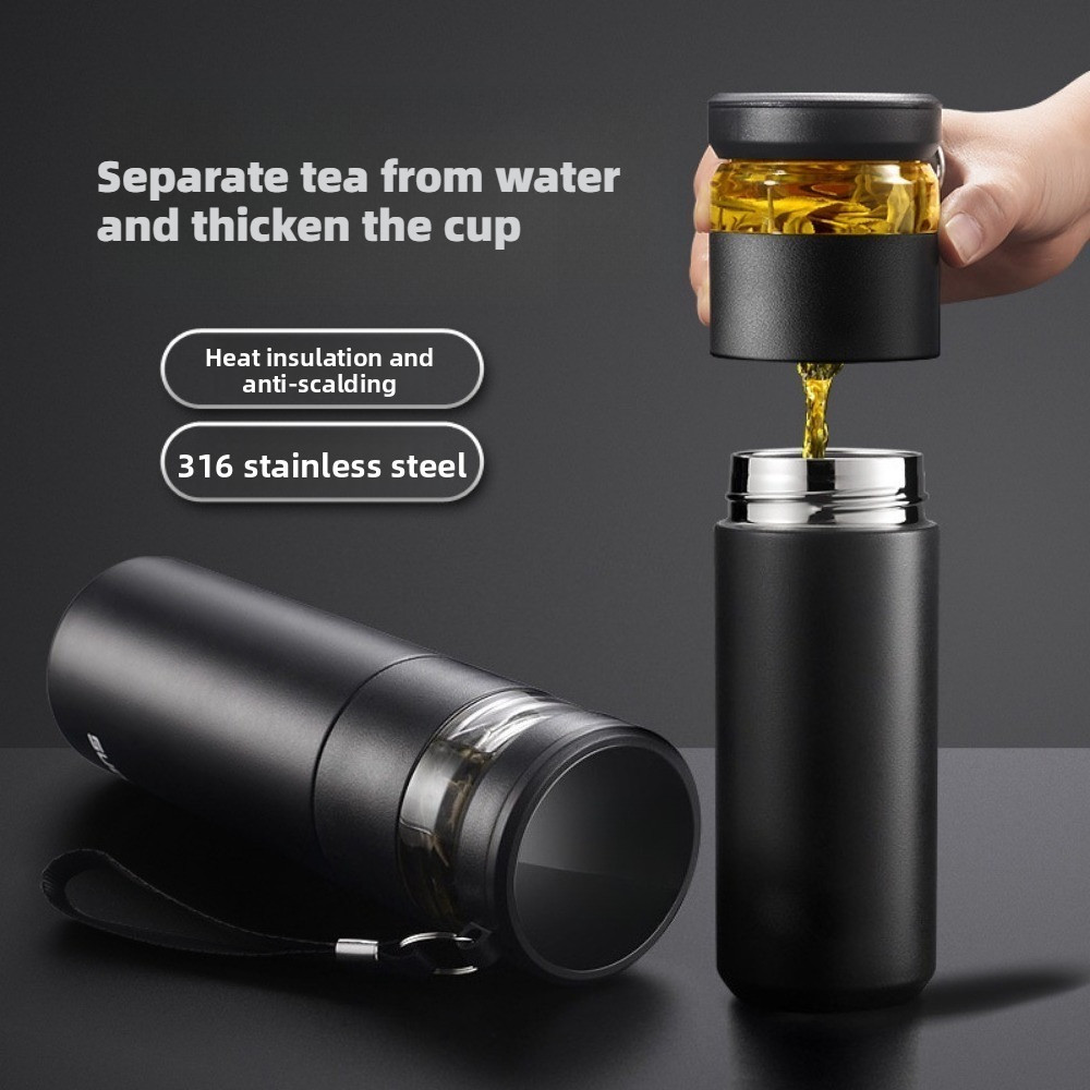 Multi-functional outdoor tea-water separation ulated cup, 316 stainless steel water cup, household t
