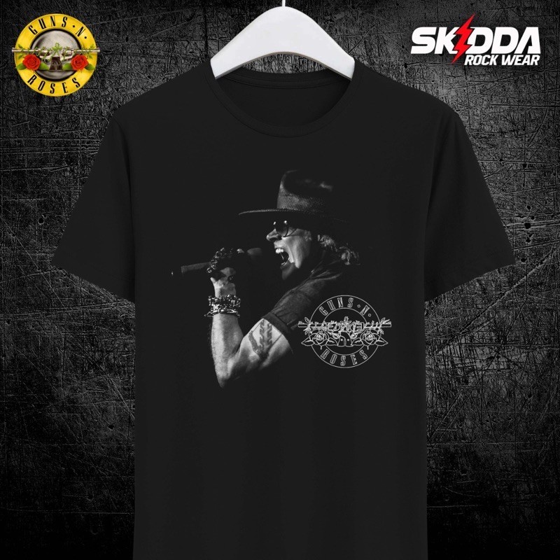 (COD) T Shirt Kaos Band Rock GNR AXL ROSE - Premium Black NSA