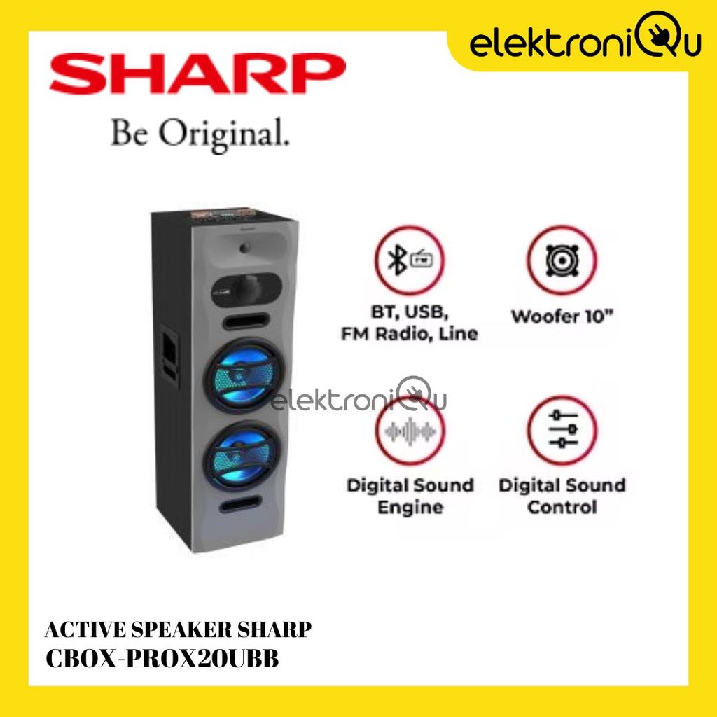 ACTIVE SPEAKER SHARP CBOX-PROX20UBB Bluetooth Pro X Series Grey
