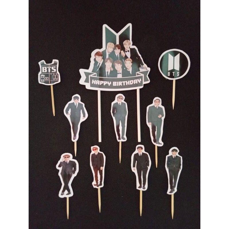 (AKC) Cake Topper Kertas K-POP (BTS,BTS BUTTER, Black Pink, BTS-21)