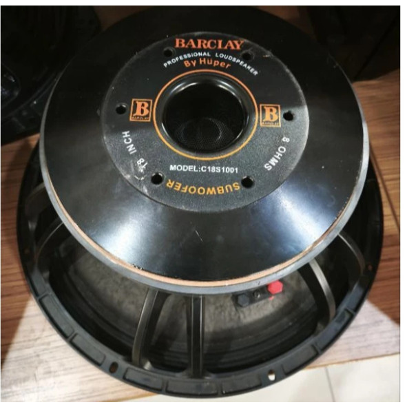 Speaker Komponen 18 Inch BARCLAY by HUPER  C18S1001 / c18 s1001 Subwoofer 18"