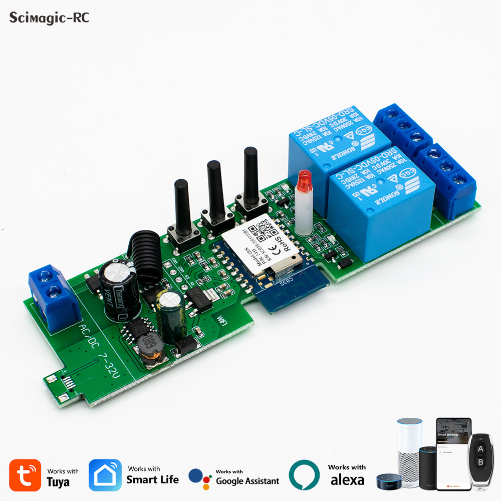 WiFi Tuya Smart 2CH Switch 220V 10A Relay Module APP Remote Control 12V 24V 220V 85-250V Automation 