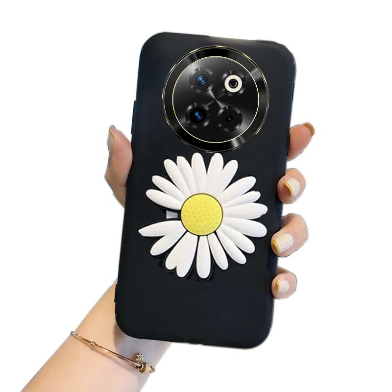 For ZTE Axon 60 Ultra Phone Case New Cartoon Chrysanthemum Stand Shockproof Soft Silicone for ZTE Ax