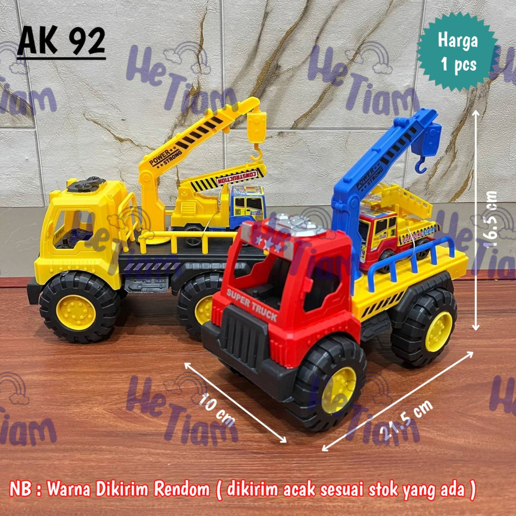 Mainan Truck Derek Muatan - Mainan Anak Truck Derek Mobil Construction