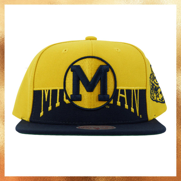 Topi Mitchell & Ness Michigan Wolverines College Snapback Hat Original