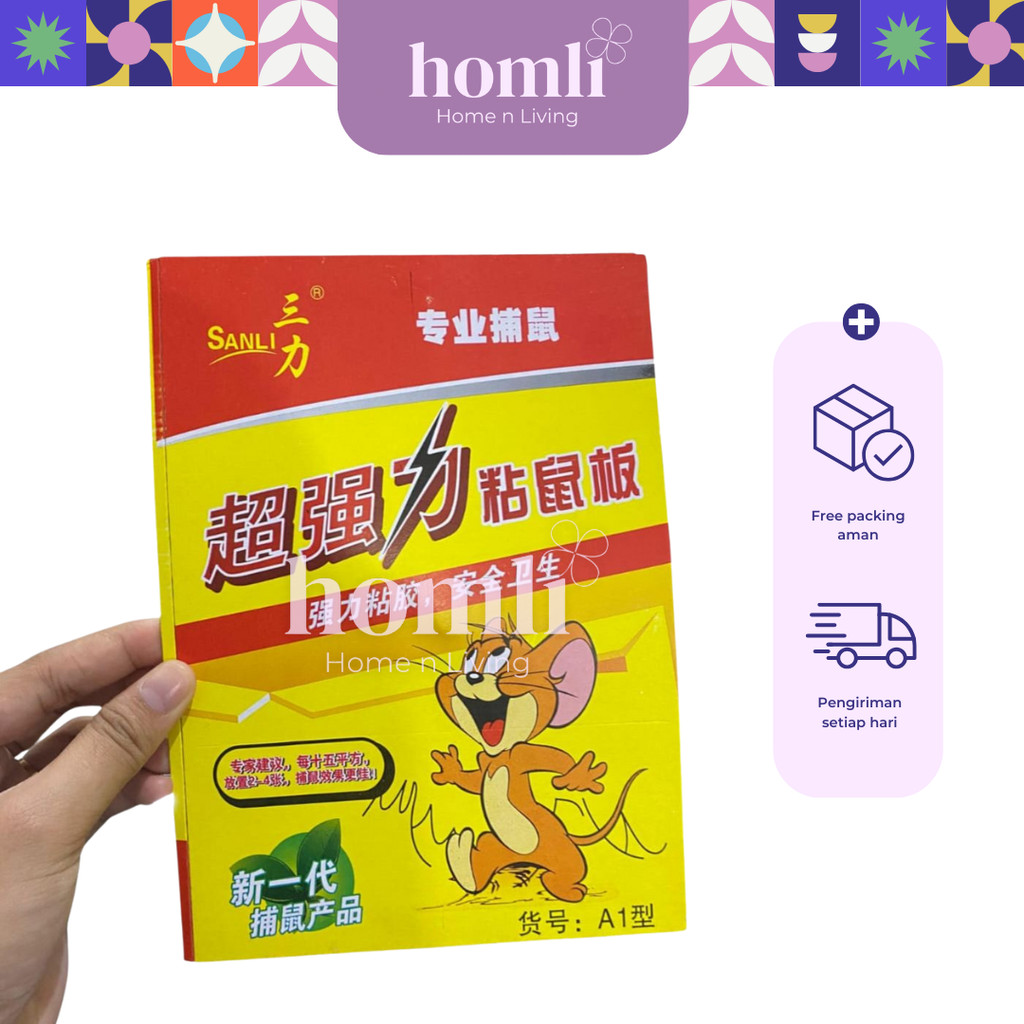 ( HOMLI ) MOUSE TRAP Perangkap Tikus / Jebakan Tikus Black/LEM Tikus Cap Gajah Mouse Sensitive Trap 