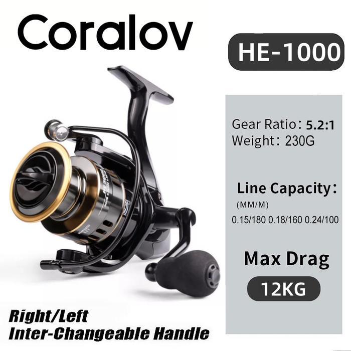 Coralov Reel Pancing HE1000 - 7000 10 Kg / Reel Pancing Murah Kuat Power /Gulungan Pancing Ikan Loga