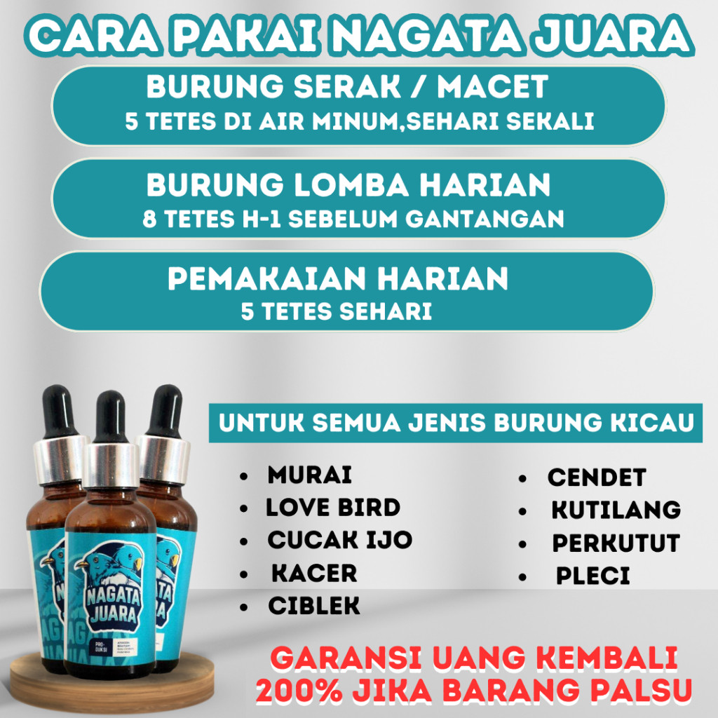 TergacorNAGATA JUARA | Vitamin Burung Nagata Juara Buat Burung Anda Gacor Full Isian Dengan Nagata J