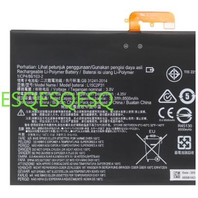 L15C2P31 8500mAh Laptop Battery For Lenovo Yoga Book YB1-X91F X91L X91X YB1-X90F YB1-X90L Series Tab