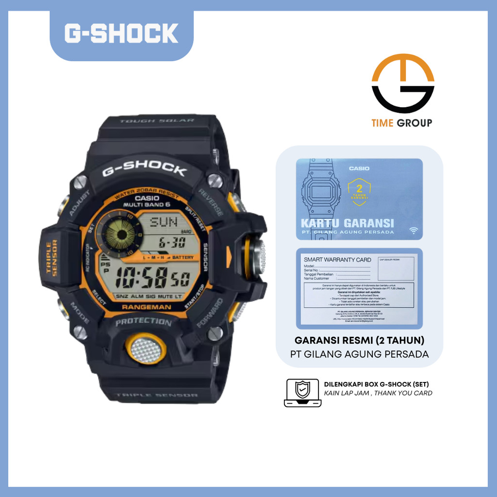 JAM TANGAN PRIA CASIO G-SHOCK GW-9400Y-1 MASTER OF G-LAND RANGEMAN DIGITAL RESIN STRAP ORIGINAL
