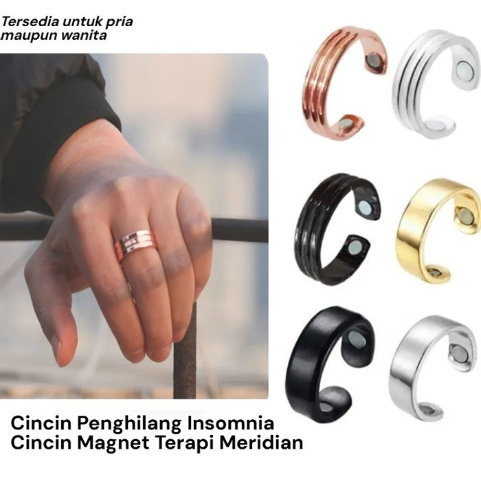 Cincin terapi magnet/Cincin terbuka kesehatan dengan terapi magnet/Terapi Magnetik / Adjustable Cinc
