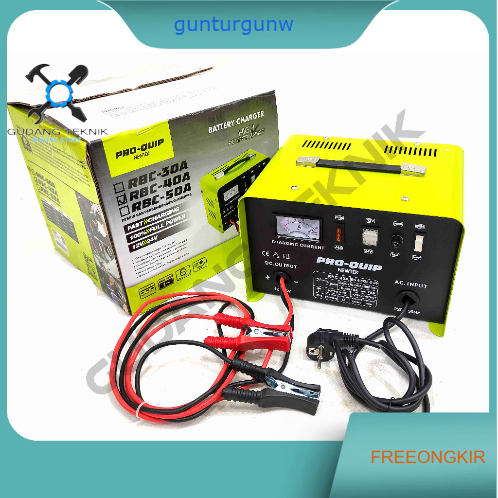Charger Aki Motor Mobil 30A 40A 50A RBC30A RBC40A RBC50A PROQUIP / Ces Cas Baterai Battery Accu 30 4