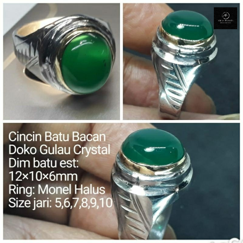 CINCIN BATU AKIK BACAN DOKO GULAU CRYSTAL