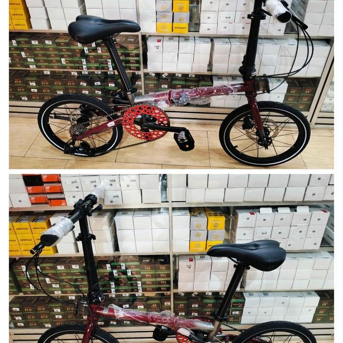 Sepeda Lipat Element Troy X10 Gradient - Maroon Grey