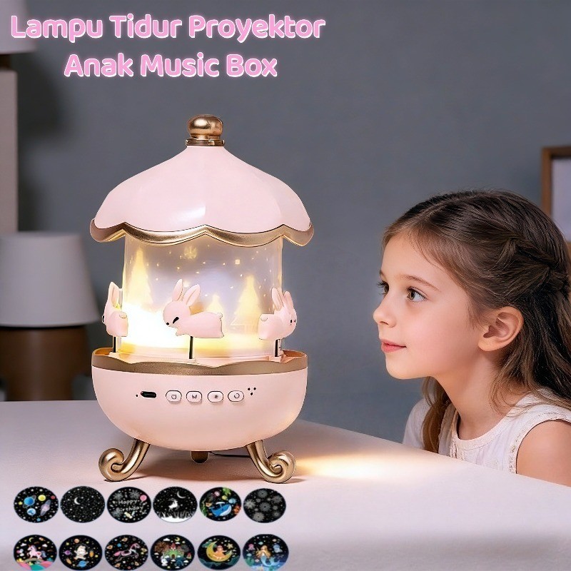 Lampu Tidur  Anak  lampu proyektor galaxy speaker bluetooth tidur music box lampu hadiah ulang tahun